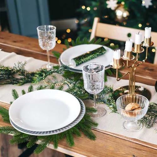Christmas Norfolk Placemat Set of 6 Round Artificial Wreath Charger - Image 4