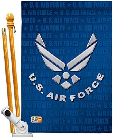 US Air Force House Flag - Set Armed Forces USAF United State American Military Veteran Retire Official - Decoration Banner Small Garden Yard Gift Double-Sided Imported 28 X 40 by Breeze+Decor
