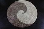 Senegal Placemats/African Bohemian Woven Seagrass Placemats/Natural Wicker Round Basket Placemats/Decorative Hanging Wicker Plates/Hanging Wall Decor (Brown & White) - Image 3