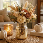 Layhit 6Pcs Painted Mason Jars Centerpiece with LED Fairy Light, Gold - Image 4