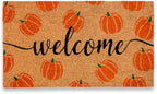 Pumpkin Door Mat 30x17 Inch, Fall Welcome Mat Coir, Halloween Doormat by MainEventUSA
