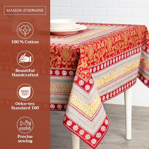 Maison d' Hermine Table Cloth Rectangle Table Reusable 100% Cotton 70"x108" - Image 2