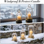 12"&9"&7" Hurricane Glass Candle Holders, Hurricane Holder with Metal Base - Image 7