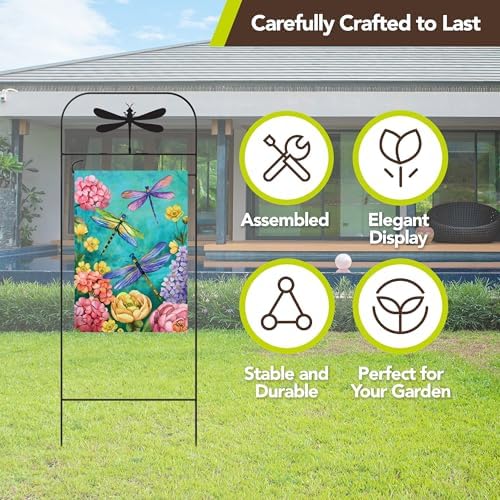 Briarwood Lane Everyday Wrought Iron Dragonfly Garden Flag Arbor 41x15 Garden Flag Decorative Arbor - Image 5
