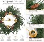 Yinder Norfolk Pine & Pinecone Wreath 14" 5-Hole Gold Centerpiece - Image 6