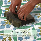 Ridhi Sea Green Hand Block Print Cotton Christmas Tree Skirt 40 Inch - Image 7