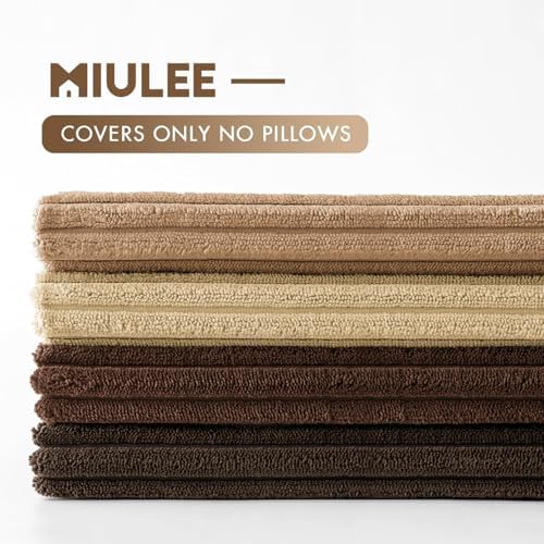MIULEE Fall Corduroy Decorative Throw Pillow Covers Dark Brown 20x20 - Image 7