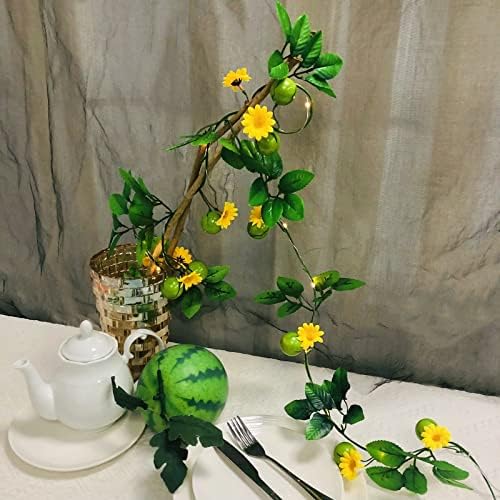 Artificial Watermelon Flower Vine with String Lights,Watermelons Garland Light Battery Powered for Indoor Bedroom Wedding Home Garden Decoration - Image 3