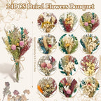 12/24PCS Handmade Dried Flower Bouquet with Stems Natural Dried Wildflowers 7.5 Inch Mini Dry Flowers for Vase Farmhouse Decor, Wedding Styling, Photography Props, Gift DIY(24pcs, Bright) - Image 2