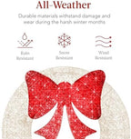 Best Choice Products 60in Pre-Lit Outdoor Christmas Wreath Decoration, LED Metal Holiday Decor for Home Exterior, Garden w/ 206 Lights, Bow - White/Red - Image 5