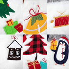 BHD BEAUTY Set of 5 Christmas Stockings Gray Burlap Buffalo Red Plaid Soft Faux Fur 20 Inches Lovely Embroidery Pattern for Family Decorations Hanging Ornament for Xmas Holiday Party - Image 4