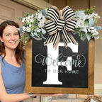 16'' Personalized Last Name Welcome Sign, Door Wreaths for Front Door Outside, Spring Wreath for Front Door Decor, Farmhouse New Home Gifts for Home (F) - Image 4