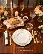 Nervure 175Pcs Ivory Plastic Plates, Disposable Party Plates for 25 Guests - Image 3