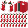 Geyoga 48 Pcs Red and White Mini Christmas Stockings Bulk, Poinsettia by Geyoga