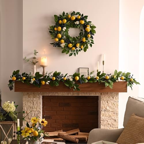 Valery Madelyn 6ft Artificial Lemon Garland for Mantel Summer Decor(Thick) - Image 2