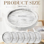 Sintuff 6 Pcs Wooden Candle Plate Holder Tray, Rustic White - Image 2