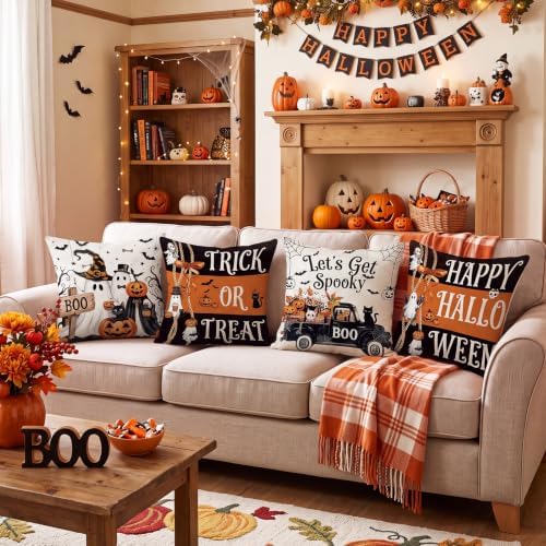 Peryiter 16 Pcs Seasonal Pillow Covers Holiday Pillow Covers 18 x 18 Inch for Christmas Halloween Winter Autumn Farmhouse Home Couch Sofa Decor (Christmas, Halloween, Winter, Autumn) - Image 5