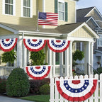 6 Pack 3x6 FT American Bunting Flag, USA Pleated Fan Flag Patriotic Half Fan Banner 4th of July Decorations Outdoor Memorial Day Decor Fourth July Independence Day Outside Red White and Blue Decor - Image 6
