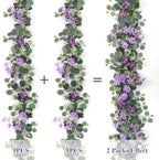 Artificial Rose Vine Fake Flower Garland,Purple, 2PCS - Image 3