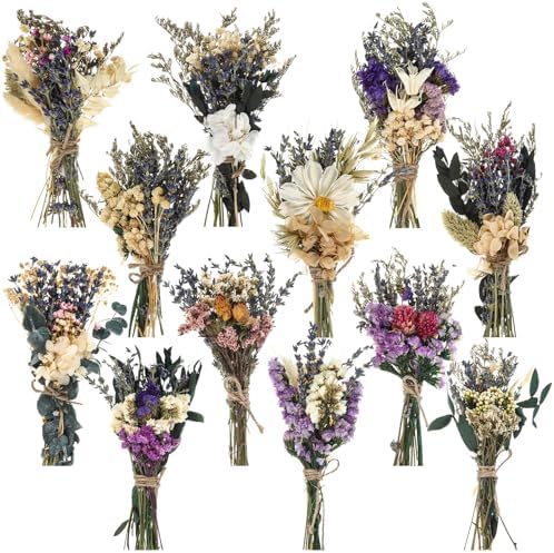 Layhit 12 Pcs Mini Dried Flower Bouquet Boho for Wedding,Romantic by ShungLan