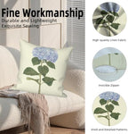 Blue Flowers Throw Pillow Covers 24"x24" Set of 4, Spring Outdoor Pillow Covers Home Decorative Floral Printed Cushion Covers for Couch Sofa Bedroom Farmhouse Livingroom Garden Patio Car - Image 2