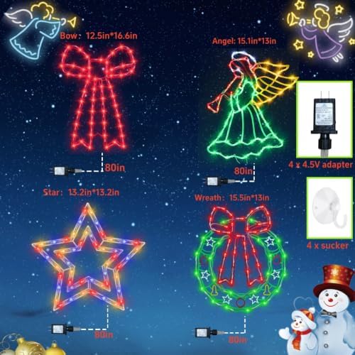 TRWYMZ Christmas Decorations - 16" Christmas Window Silhouette Lights - Image 2