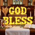 Aurelema 8 Pcs God Bless LED Letter Lights Sign Decorations by Aurelema