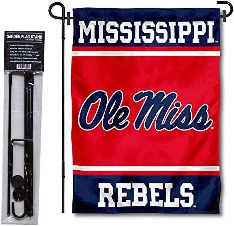 Ole Miss Garden Flag with Stand Holder by CollegeFlagsandBannersCompany