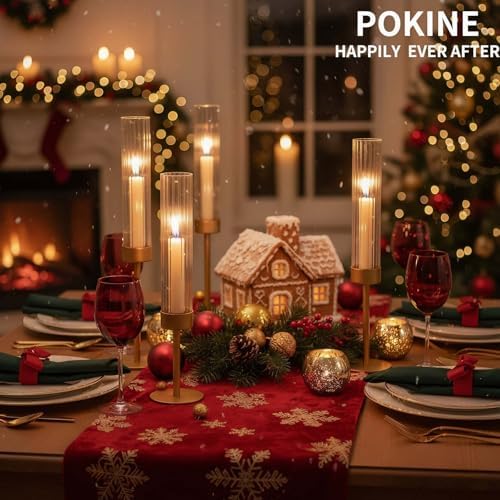 POKINE Gold Candle Holders Set of 6 for Taper Candle Holders - Image 6