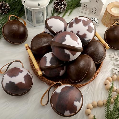 Syhood 12 Pcs Cowhide Christmas Ornaments 3.15'' Western Christmas Decor - Image 3