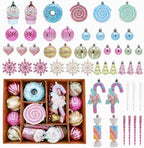 Macaron Christmas Ball Ornaments Set, Candyland Tree Decorations, 48 Pack by Fashlits