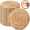 Set of 24 Round Woven Placemats 12" Rattan Placemats by Unknown