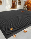 Color&Geometry Outside Welcome Front Door Mat, 32"x48" Black Grey by COLORG