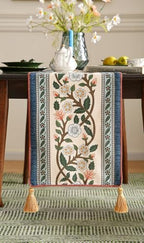 ISAENNE Designer Vintage Linen Extra Long Table Runner,118"x12"-Naples C - Image 4