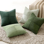 MIULEE Spring Green Decorative Throw Pillow Covers 22x22 Inch Set of 4 Boho Farmhouse Cushion Covers Mordern Nordic Pillow Cases Soft Corduroy Gradient Home Decor for Couch Sofa Living Room Bed - Image 3