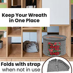 Christmas Wreath Storage Bag,Collapsible Felt Holiday Garland Container with Zipper & Handle, Durable Wreath Organizer Bin for Seasonal Decor Storage 20 x 12 (GREY) - Image 5