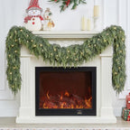 6FT Real Touch Christmas Cedar Garland with Lights, Extra Full Greenery Garland with 840 Cypress Pine, Artificial Green Garland for Mantle Fireplace Table Stairs Door Porch, Indoor Outdoor Decor - Image 6