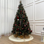 48-Inch Cable Sweater Knit Christmas Tree Skirt with Wooden Toggles, Cream - Image 6