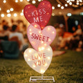 VIHOSE Valentine's Day Heart Lights 41 Inch H Pre-lit Lighted Heart Decor with 50 Warm White Lights Valentine's Day Conversation Candy Hearts Decoration for Indoor Outdoor Porch Garden Lawn(Classic) by VIHOSE
