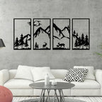 DUOOLN Metal Mountain Scene Wall Decor, Forest Line Drawing Art Sculpture - Image 2