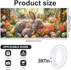 6x13 FT Easter Bunny Garage Door Banner - Colorful Egg Floral Backdrop, Large Indoor Garage Door Cover,Holiday Decoration for Home,Yard,Party - Image 2