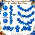 Silipull 5 Pcs 2.3 ft Large Christmas Ball Garland Ornaments, Blue - Image 3