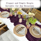 16 Pack Dark Purple Cheesecloth Table Runner 20 x 120 inch Gauze Table Runners 10 FT Long,Semi Sheer Boho Cheese Cloth Fabric Table Runner Bulk for Party,Wedding,Baby Shower,Bridal Shower Decoration - Image 5
