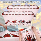 Oudain 2 Pcs Derby Day Table Cover Stretch Tablecloth 6 ft Horse Racing Tablecloth - Image 4