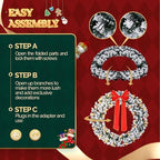 VINGLI 60" Extra Large LED Christmas Wreath with 220 Warm White Lights - Image 7