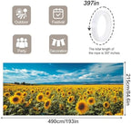 7 * 16FT Summer Garage Door Cover Decorations Sunset Palm Trees Garage Door Banner for Outdoor Indoor Summer Party Photography Backdrop (sunflower, 7 * 16 ft) - Image 2