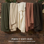 EVERGRACEHOME Chunky Chenille Knit Throw Blanket, 60 x 80, Cocoa Brown - Image 5