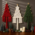 3 Pcs Large Macrame Christmas Tree Decor, White,Red,and Green by HunnmingRe