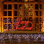 LAMPHOME Large 24"x13.5" 180 LED Merry Christmas Neon Motif Super-Bright Red LEDs Outdoor Christmas Decoration with UL Standard Adaptor Waterproof for Outdoor Home Party Wall Hanging Holiday - Image 6