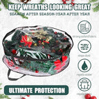 Shappy 10 Pieces Wreath Storage Bags 30 Inch Dual Zippers,Clear, Black - Image 5
